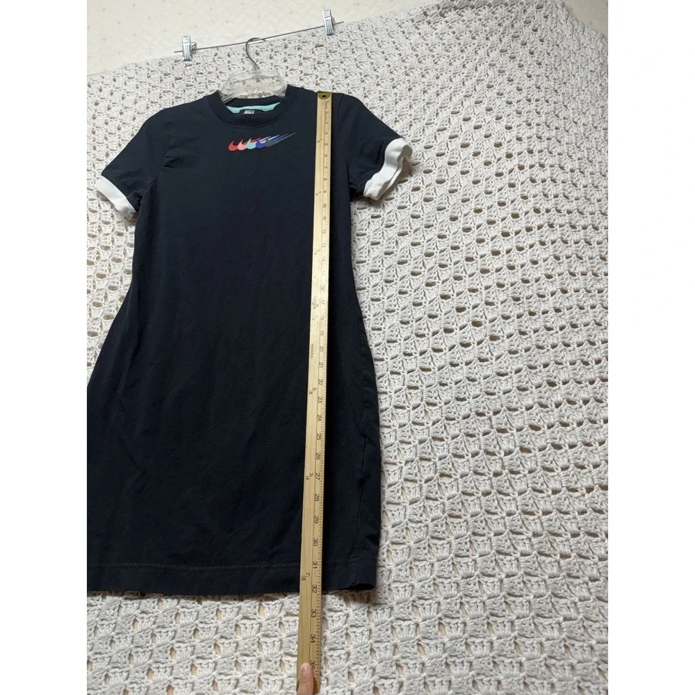 Nike‎ Sportswear Shirt Dress Girls Youth Sz L Black Crew Neck Tennis Activewear